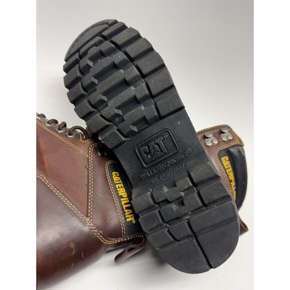CAT Caterpillar P72365 Men's Soft Toe Brown Leather Work Boots Men 10.5 - Picture 11 of 12
